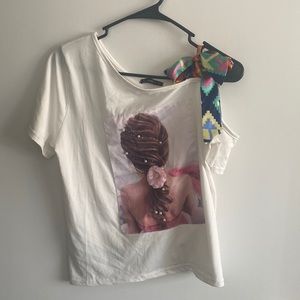 shein blouse size M open one shoulder